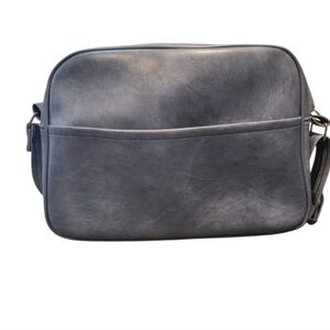 Tote Bag Light Blue Gray Bowler Style Eclectic Grandpa Overnight Errands